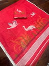MG 160 Plain Linen Digital Printed Sarees Wholesale Price In Surat